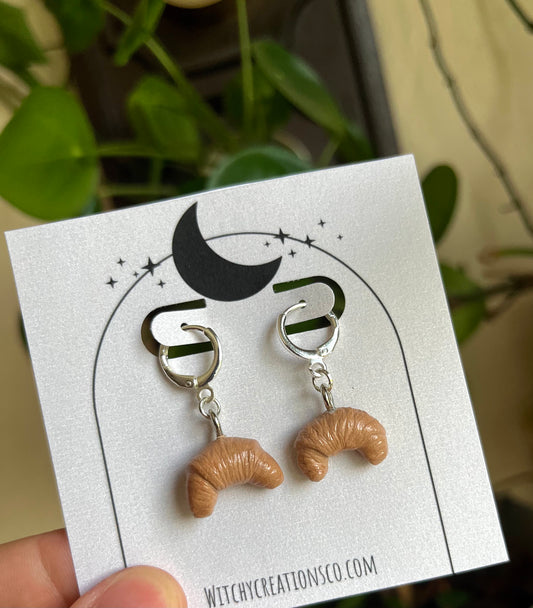 Croissant Polymer Clay Dangle Earrings