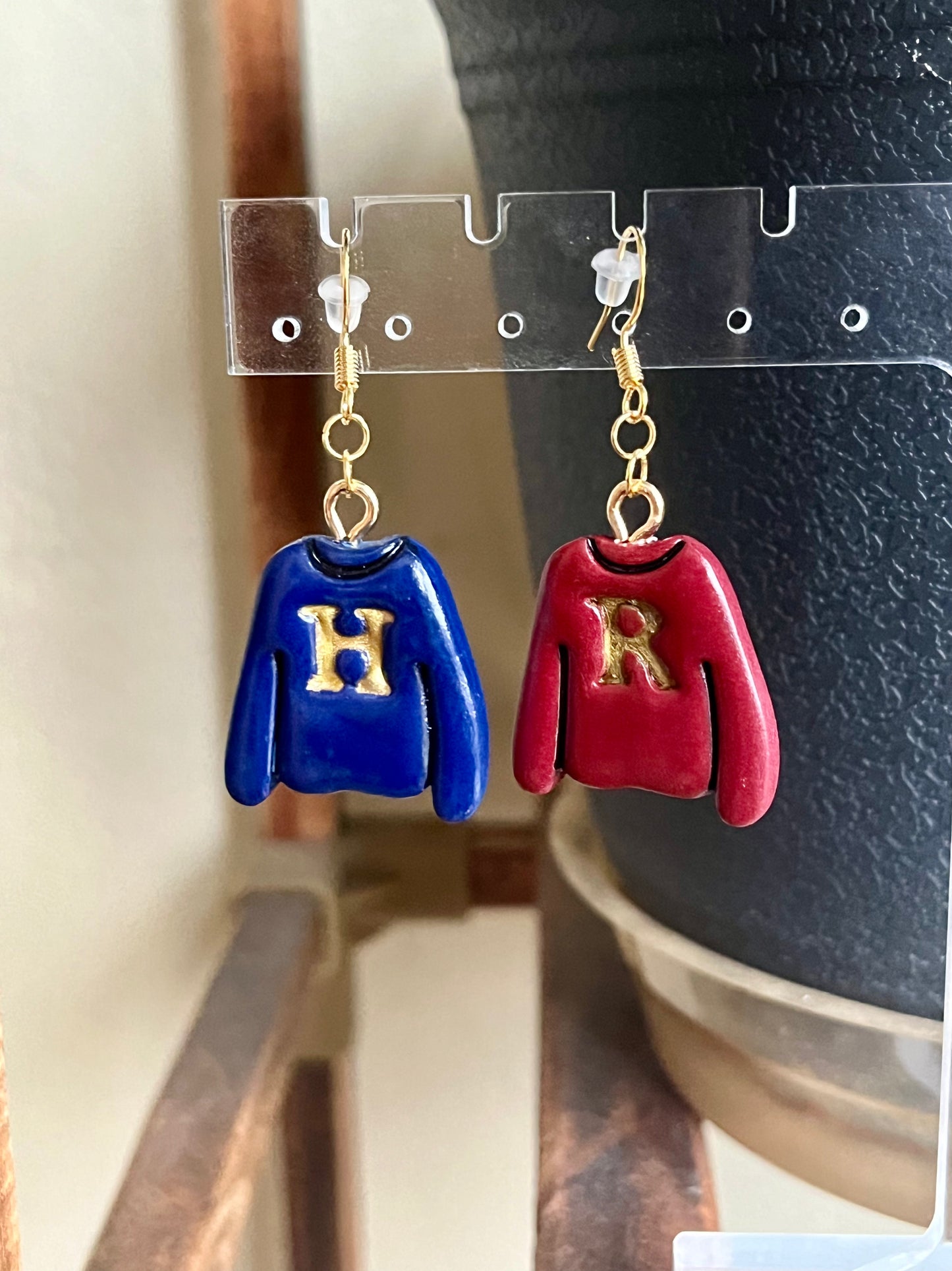 H & R Christmas Sweater Polymer Clay Earrings