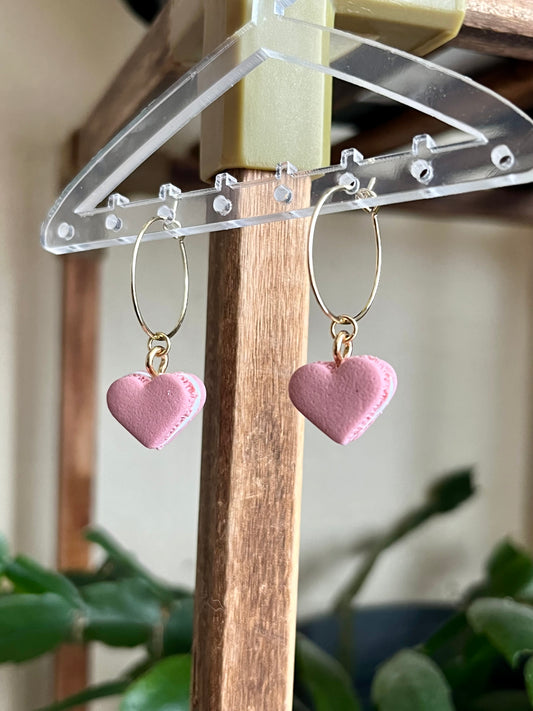 Mini Macaron Heart Hoops