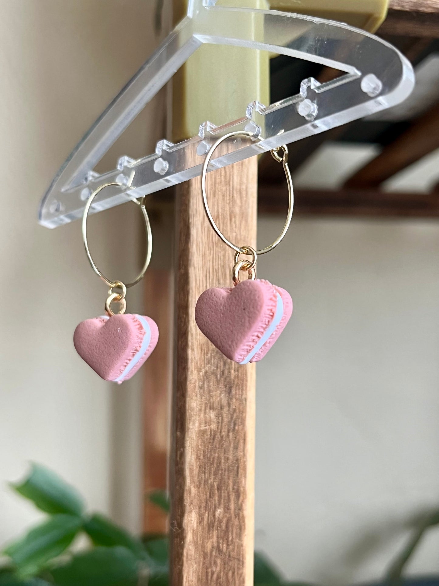 Mini Macaron Heart Hoops