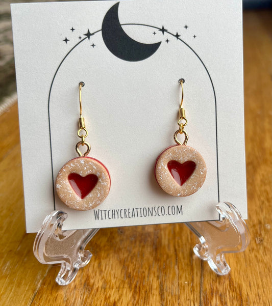 Linzer Heart Cookie Clay Dangles