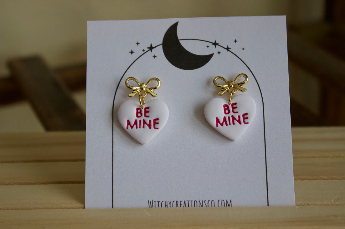 Be Mine Conversation Heart Polymer Clay Earrings