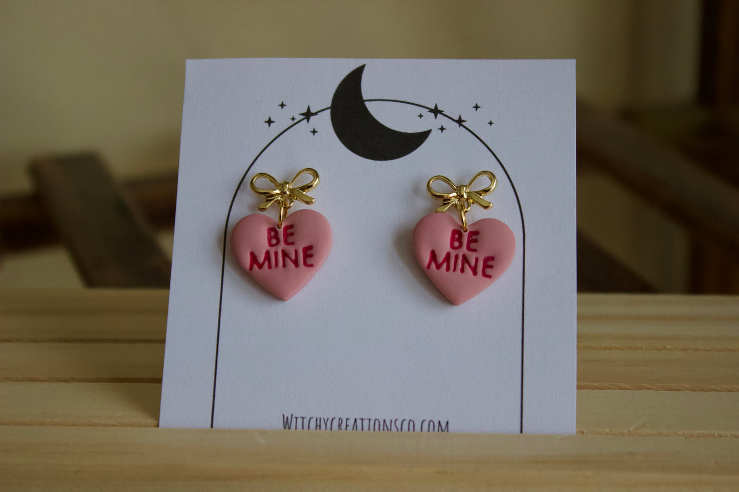 Be Mine Conversation Heart Polymer Clay Earrings