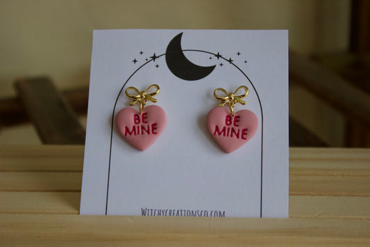 Be Mine Conversation Heart Polymer Clay Earrings