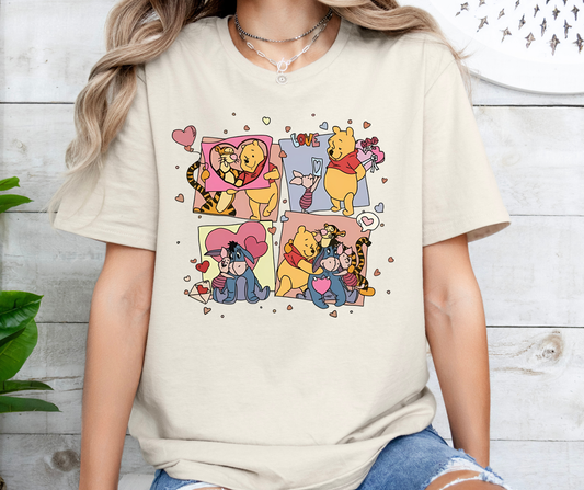 P. Bear and Friends Valentine's (Bella+Canvas) Short Sleeve Tee