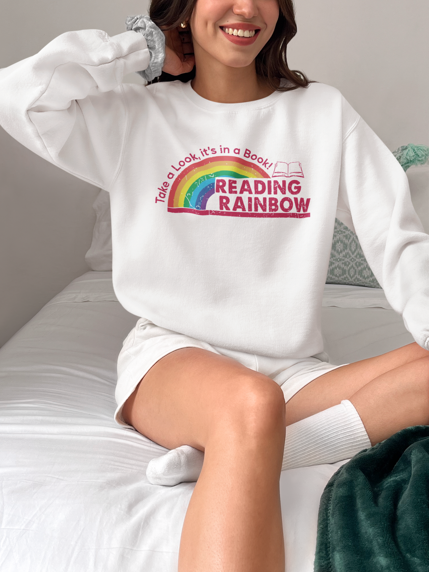 Reading Rainbow Adult Crewneck Sweatshirt