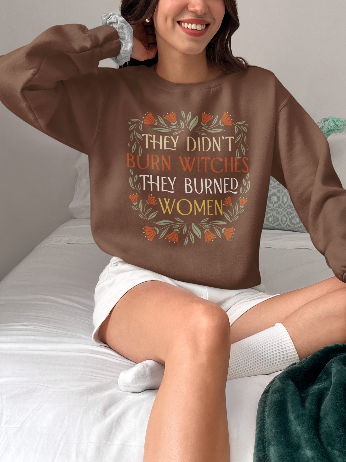 They Didn't Burn Witches, They Burned Women Crewneck Sweatshirt