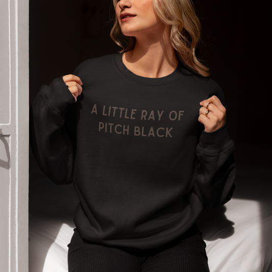 A Little Ray of Pitch Black Crewneck Sweatshirt