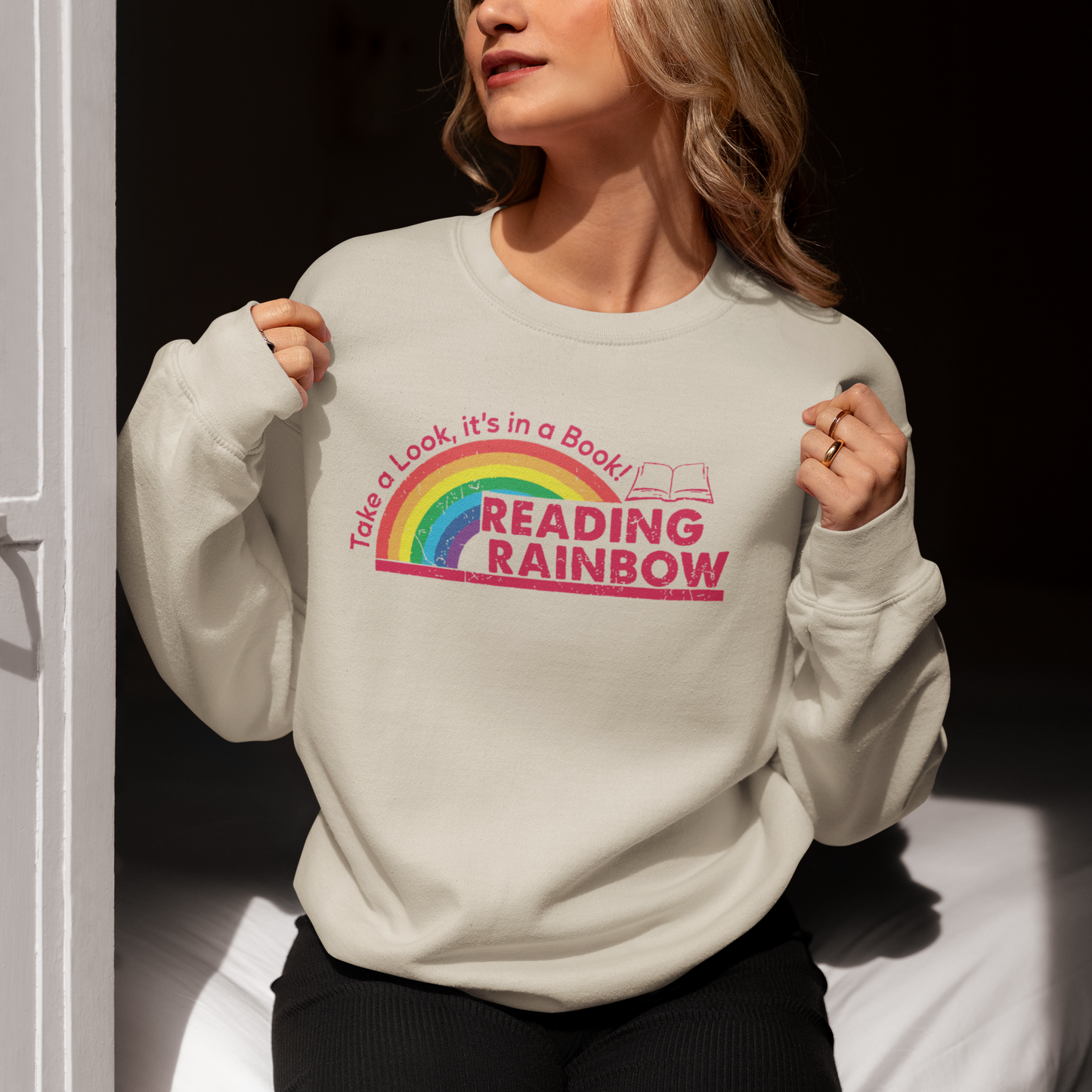 Reading Rainbow Adult Crewneck Sweatshirt